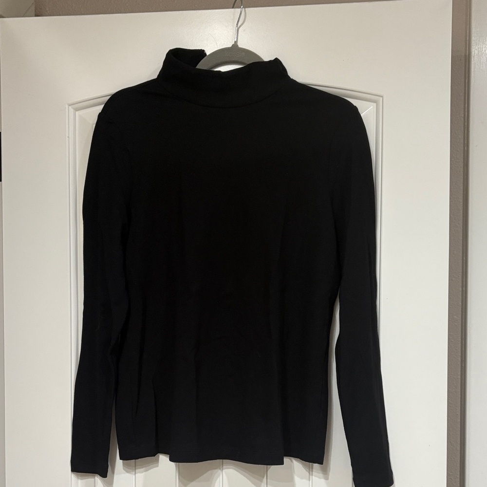 CAbi Black Zip Turtleneck